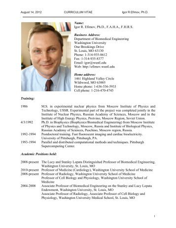 Igor R. Efimov, Ph.D., FAHA, FHRS Business Address