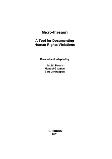 Micro-thesauri - A Tool for Documenting Human Rights - LEPnet