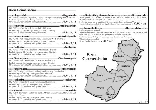 Kreis - Gemeindezeitung, Amtsblatt, Heimatzeitung, Mitteilungsblatt ...