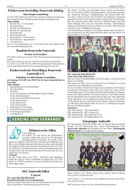 Ausgabe 49/2012 - Verbandsgemeinde Ulmen