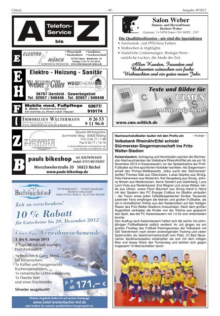 Ausgabe 49/2012 - Verbandsgemeinde Ulmen