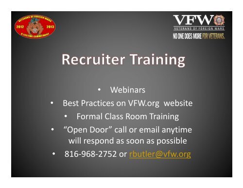 VFW Membership Workshop