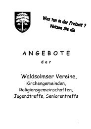 ANGEBOTE der - Waldsolms