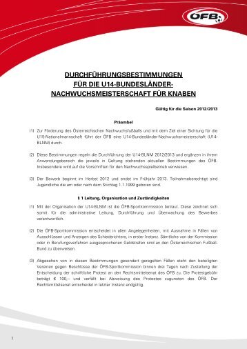 U-14 Bundesländernachwuchsmeisterschaft Knaben 2012/2013 - VFV