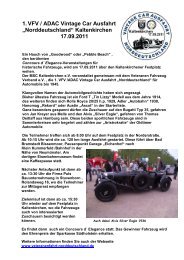 Pressetext Vintage Car Ausfahrt Norddeutschland - Veteranenfahrt ...