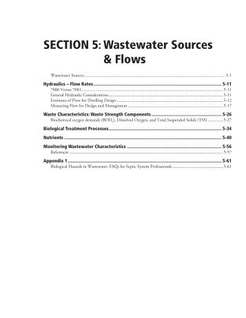 SECTION 5: Wastewater Sources & Flows - Onsite Sewage ...