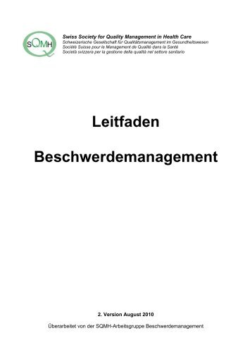 Leitfaden Beschwerdemanagement - SQMH