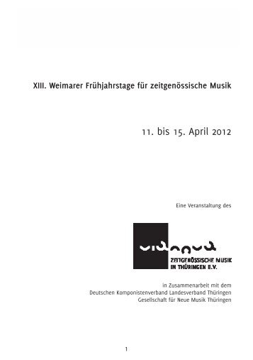 11. bis 15. April 2012 - via nova - zeitgenössische Musik in ...