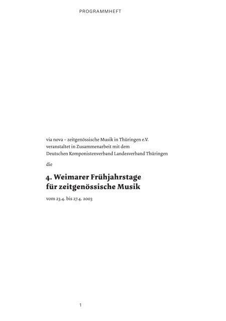 Programmheft - via nova - zeitgenössische Musik in Thüringen ev