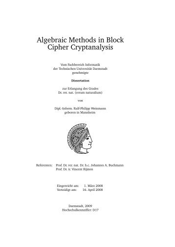 Algebraic methods in block cipher cryptanalysis - Sage