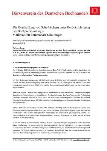 Merkblatt Schubuchgeschäft Schulträger Stand Juli ... - LMF-Online