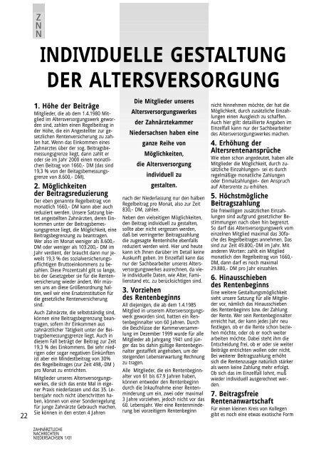 Versorgungswerke verfassungsfest - Zahnärztekammer ...