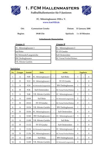 1. FCM Hallenmasters - Quadratis