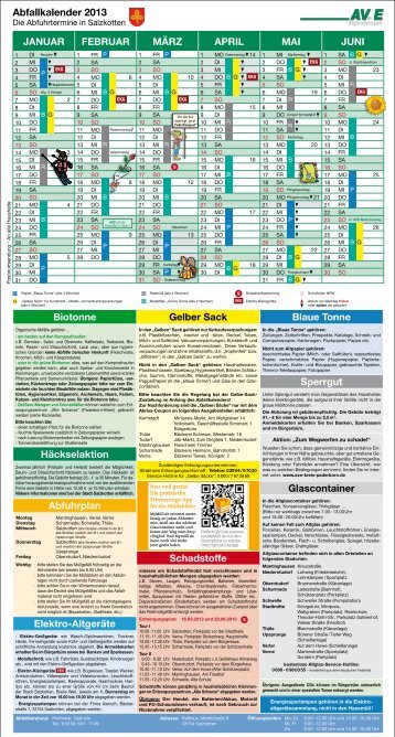 Abfallkalender 2013 Biotonne Häckselaktion Abfuhrplan ... - AV.E