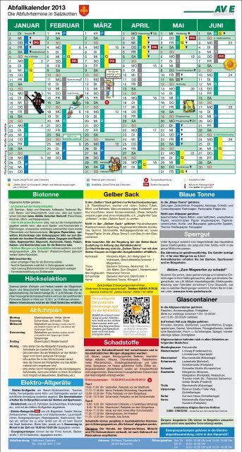 Abfallkalender 2013 Biotonne Häckselaktion Abfuhrplan ... - AV.E