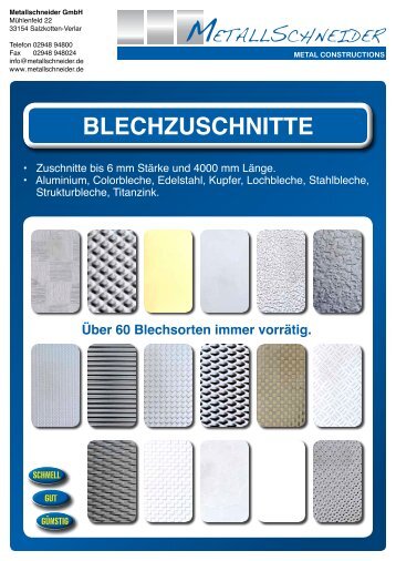 BLECHZUSCHNITTE - SKG - Metallschneider GmbH