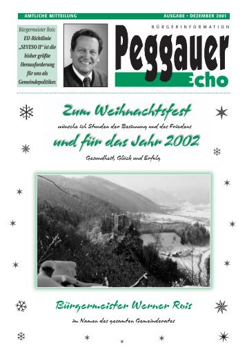 Zum Weihnachtsfest und für das Jahr 2002 - Marktgemeinde Peggau