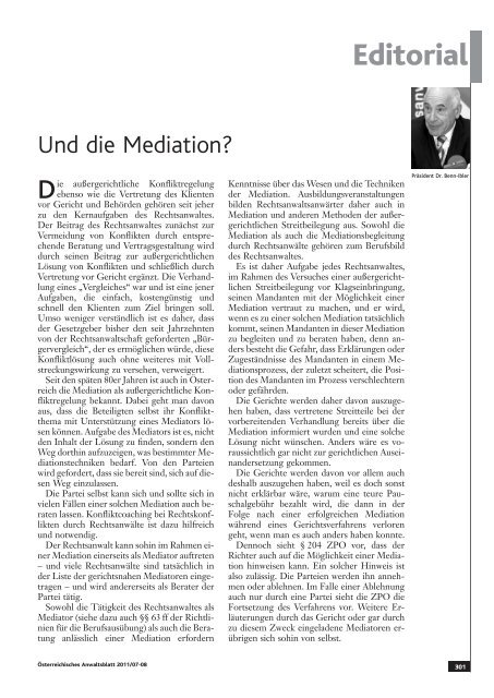 Anwaltsblatt 2011/0708 - Österreichischer Rechtsanwaltskammertag