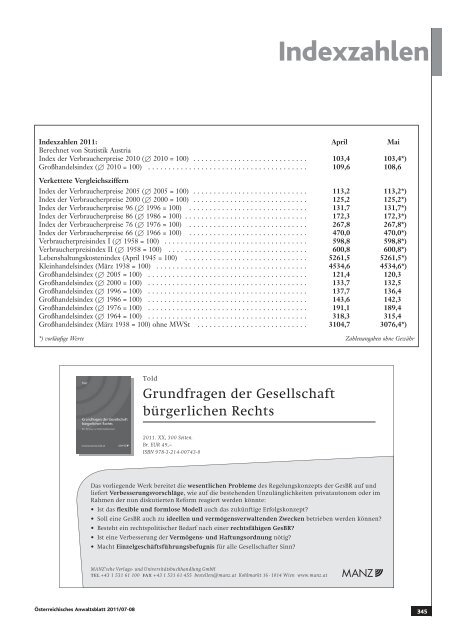 Anwaltsblatt 2011/0708 - Österreichischer Rechtsanwaltskammertag