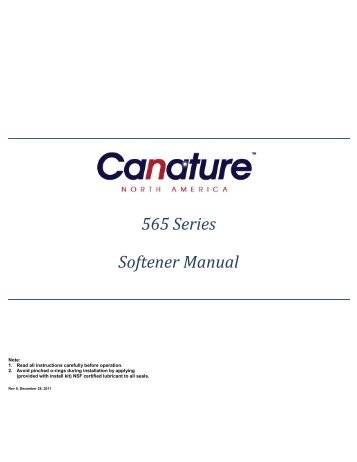 565 Series Softener Manual - Canature