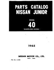 Parts Catalogue Nissan Junior Model 40 1965 - Datsun510.com