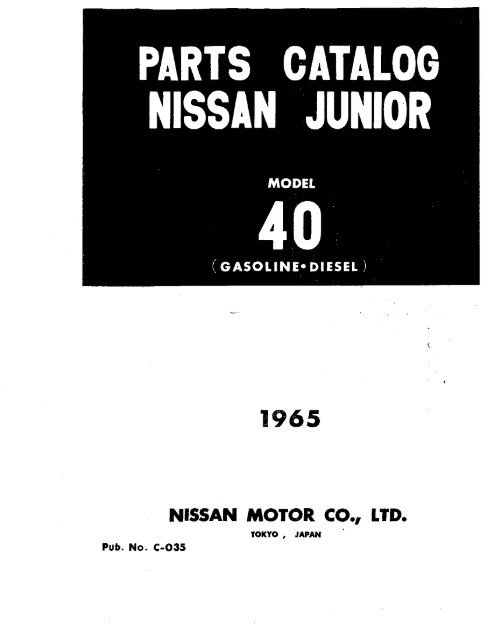 Parts Catalogue Nissan Junior Model 40 1965 - Datsun510.com