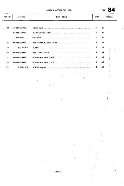 Parts Catalogue Nissan Junior Model 40 1965 - Datsun510.com