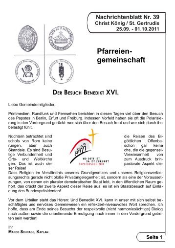 Pfarrnachrichten 2011_39.pdf - Pfarreiengemeinschaft Lingen-Süd