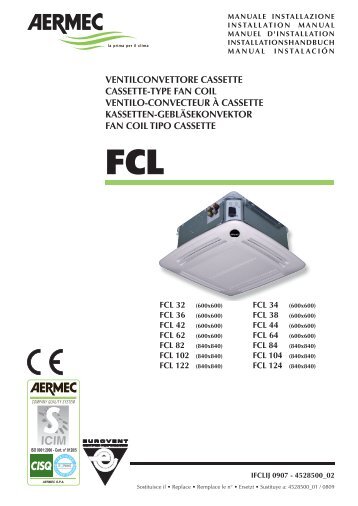 ventilconvettore cassette cassette-type fan coil ventilo-convecteur à ...