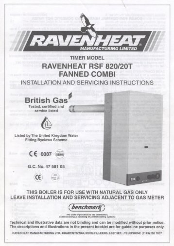 RAVENHEAT RSF 820/20T - free boiler manuals