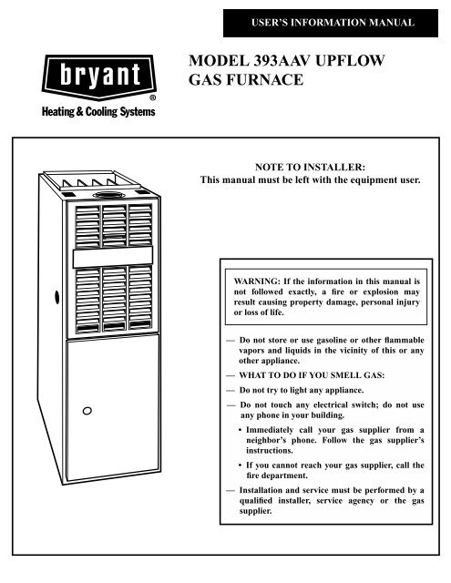 Model 393aav upflow gas furnace - gogeise - Geisel