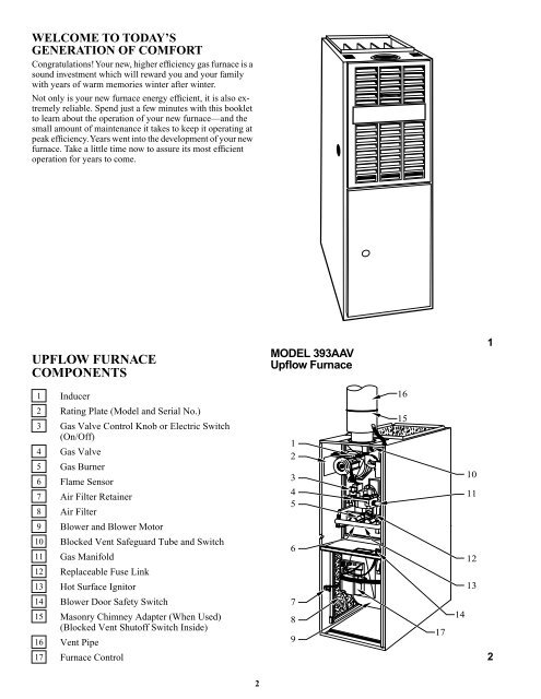 Model 393aav upflow gas furnace - gogeise - Geisel