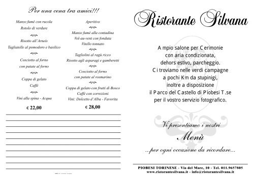 3991 Ristorante Silvana Menu Per Scelta Sposi Qxd