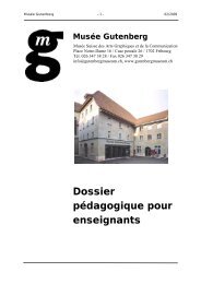 Dossier pédagogique pour enseignants - Gutenberg Museum