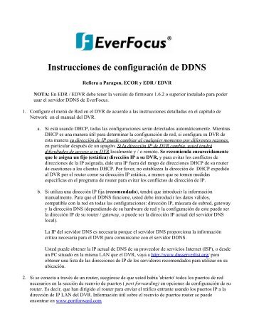 DDNS Instrucciones de configuración - Everfocus