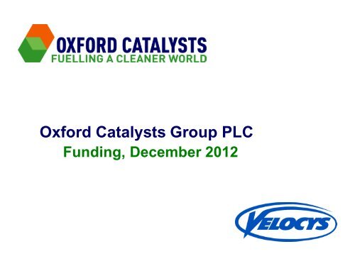 Oxford Catalysts Group PLC Funding, December 2012