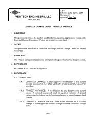 CONTRACT CHANGE ORDER / PROJECT VARIANCE - Ventech!