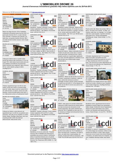 journal des annonces immobilieres Drome - Repimmo