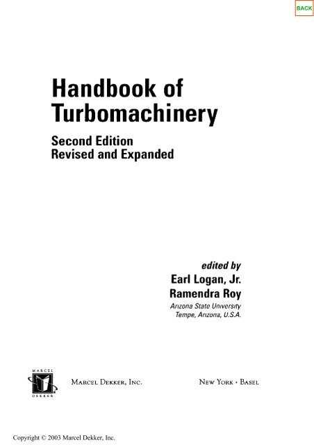 Handbook of Turbomachinery Second Edition Revised - Ventech!