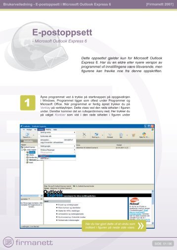 Veiledning for e-postoppsett i Outlook Express finner - Firmanett AS