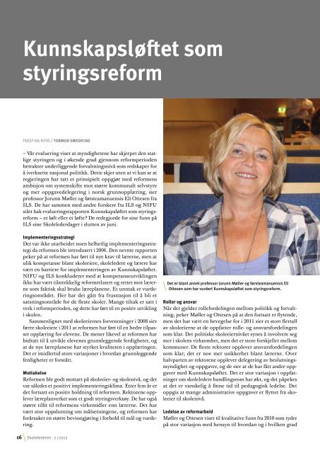 Nr. 7–august 2012 • Fagblad for skoleledelse - Aktuelt