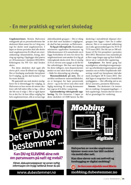 Nr. 7–august 2012 • Fagblad for skoleledelse - Aktuelt