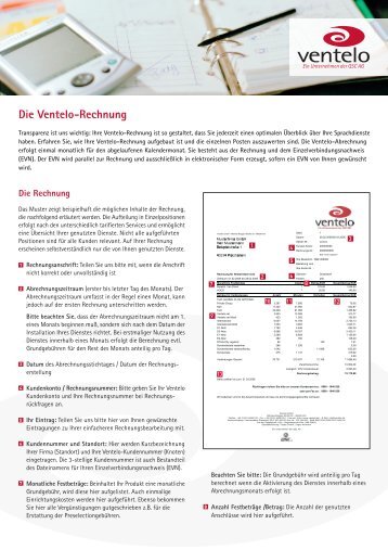 Rechnungserklärung ventelo - Ventelo GmbH