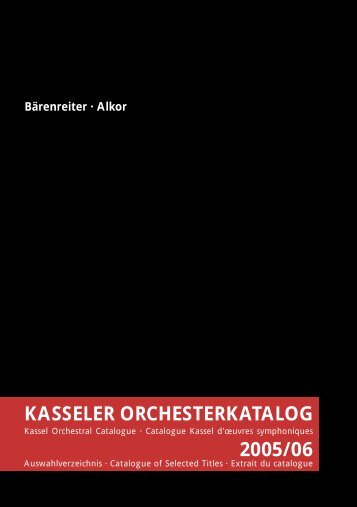 KASSELER ORCHESTERKATALOG 2005/06 - Bärenreiter