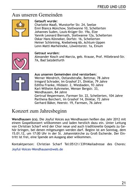 Gemeindebrief Dezember 2011 - Kirchenregion Schellerten