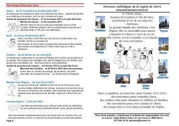 Papillon d'informations aux familles - Paroisses de Sierre