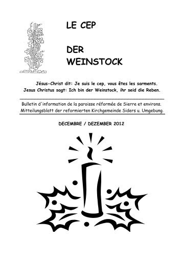 Der Weinstock : Kirchgemeinde Siders Dezember 2012 - ERKW