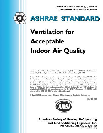 ANSI/ASHRAE Standard 62.1-2007 ASHRAE STANDARD Ventilation