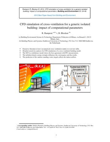 CFD simulation of cross-ventilation for a generic - Building Physics ...