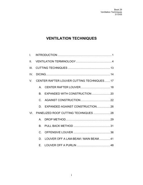 VENTILATION TECHNIQUES - LAFD Training